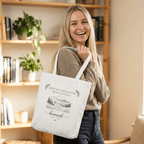 Personalised Mountain Tote Bag — Custom Location, Name & Date | Scenic Illustration - AlleyCrafters