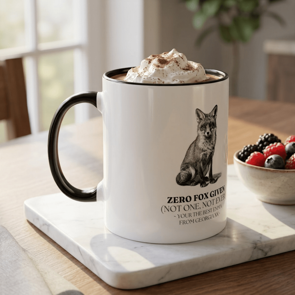 Zero Fox Given Mug | Funny Fox Coffee Cup | Sarcastic Gift for Her - AlleyCrafters
