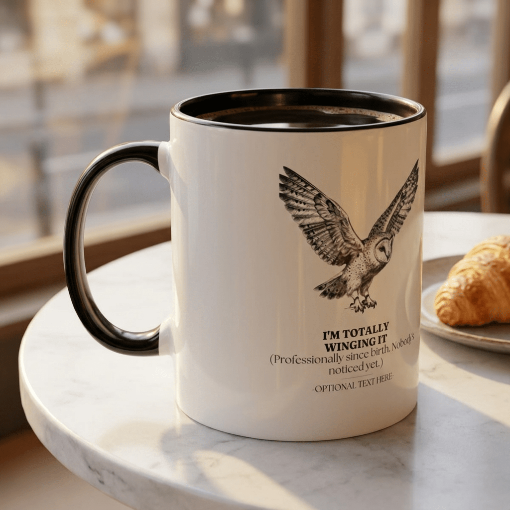 I'm Totally Winging It Mug | Funny Owl Coffee Cup | Sarcastic Gift for Her - AlleyCrafters
