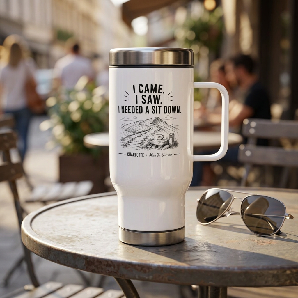 Travel Mug - I Came. I Saw. I Needed a Sit Down. | Camping Stainless Steel 14oz Tumbler