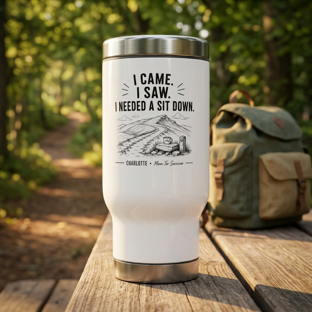 Travel Mug - I Came. I Saw. I Needed a Sit Down. | Camping Stainless Steel 14oz Tumbler