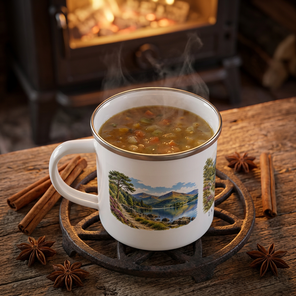 Personalised Lake District Enamel Camping Mug, 12oz