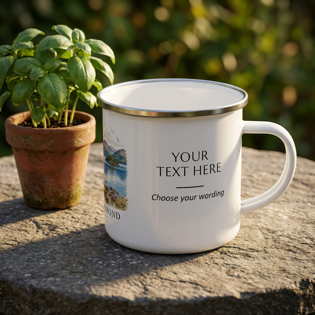 Personalised Loch Lomond Enamel Camping Mug, 12oz