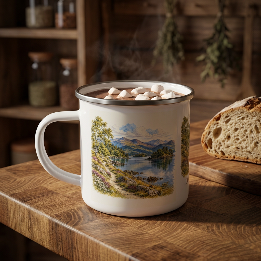 Personalised Loch Lomond Enamel Camping Mug, 12oz
