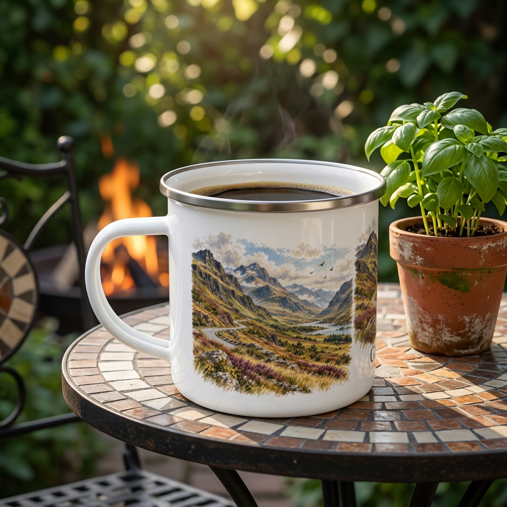 Personalised Glencoe Enamel Camping Mug, 12oz