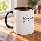 Personalised Name, Year & Quote Mug – Two-Tone Ceramic