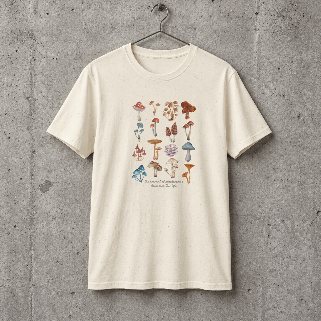 Mushroom T-Shirt – Vintage Botanical Fungi Print - #AlleyCrafters