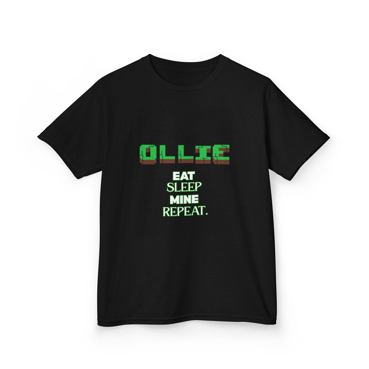 Kids Minecraft Inspired Tee - 'Eat Sleep Mine Repeat'
