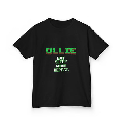 Kids Minecraft Inspired Tee - 'Eat Sleep Mine Repeat'