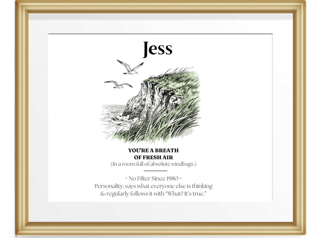 Personalised Coastal Name Art Framed Canvas Print with Quote - AlleyCrafters