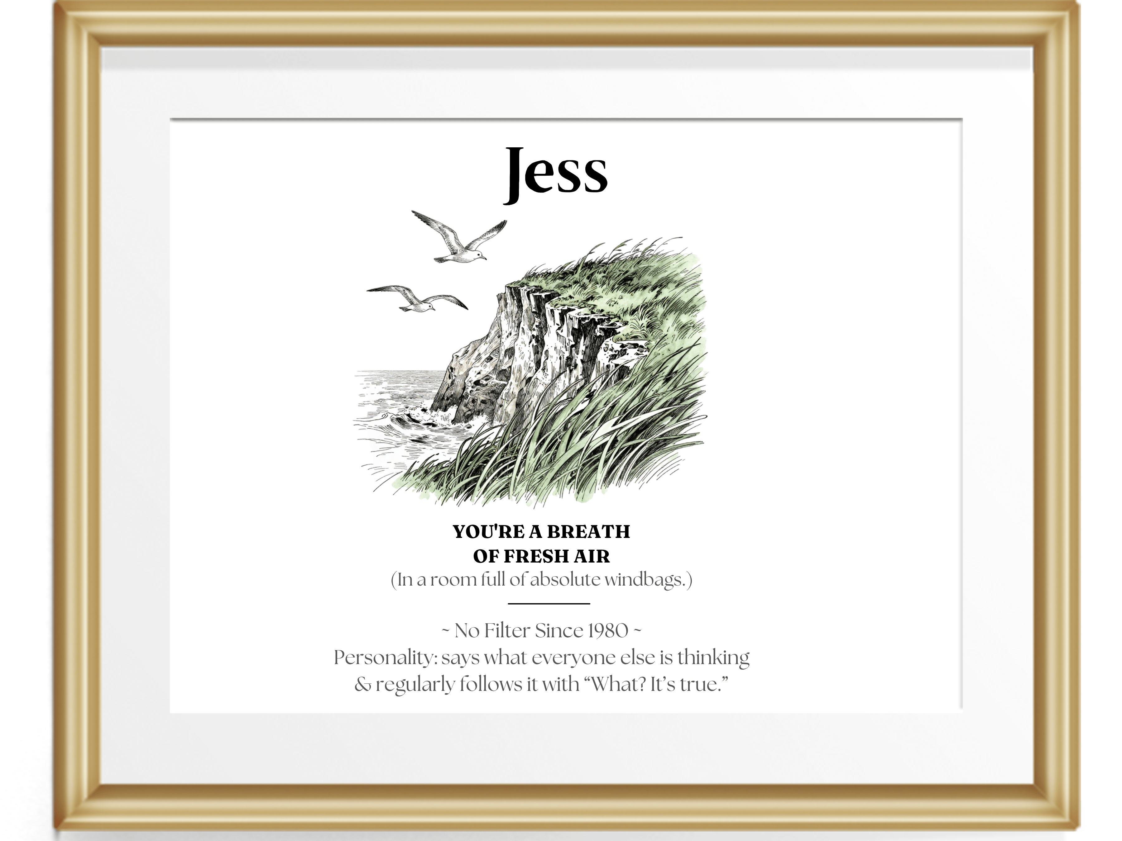Personalised Coastal Name Art Framed Canvas Print with Quote - AlleyCrafters