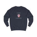 Navy sweatshirt with floral graphic and "FLORAL" and "& FABULOUS" text