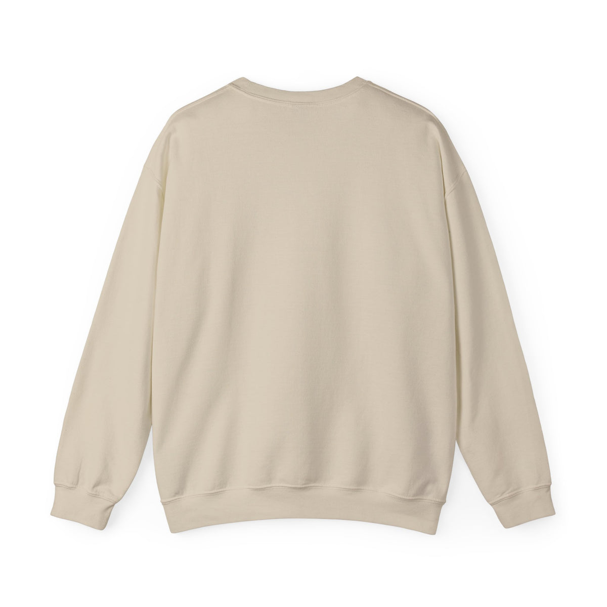 Sand beige crewneck sweatshirt, plain back view