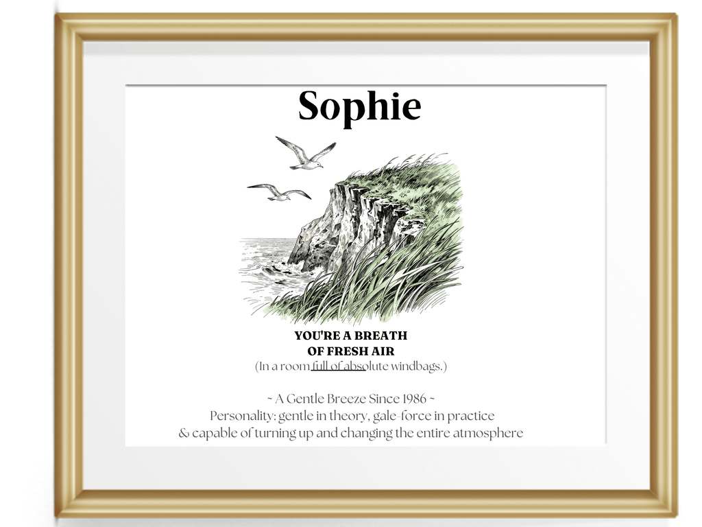 Personalised Coastal Name Art Framed Canvas Print with Quote - AlleyCrafters