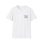 Unisex white T-shirt with centered 'Reduce Reuse Recycle' logo print