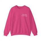 Pink birthday sweatshirt with 'a year wiser, a world kinder' print