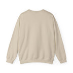 Sand crewneck sweatshirt with long sleeves, plain back view