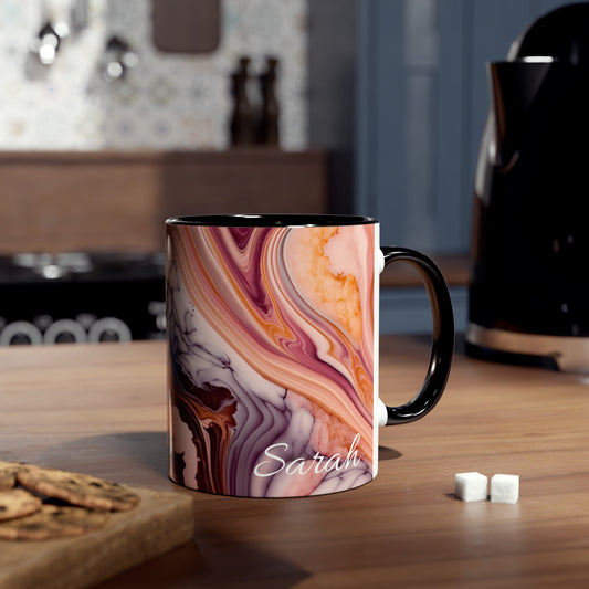 Personalised Marble ink Mugs, 11oz