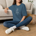 Personalized Floral Name T-Shirt — “Amirah est. 1994” Minimal Botanical Tee