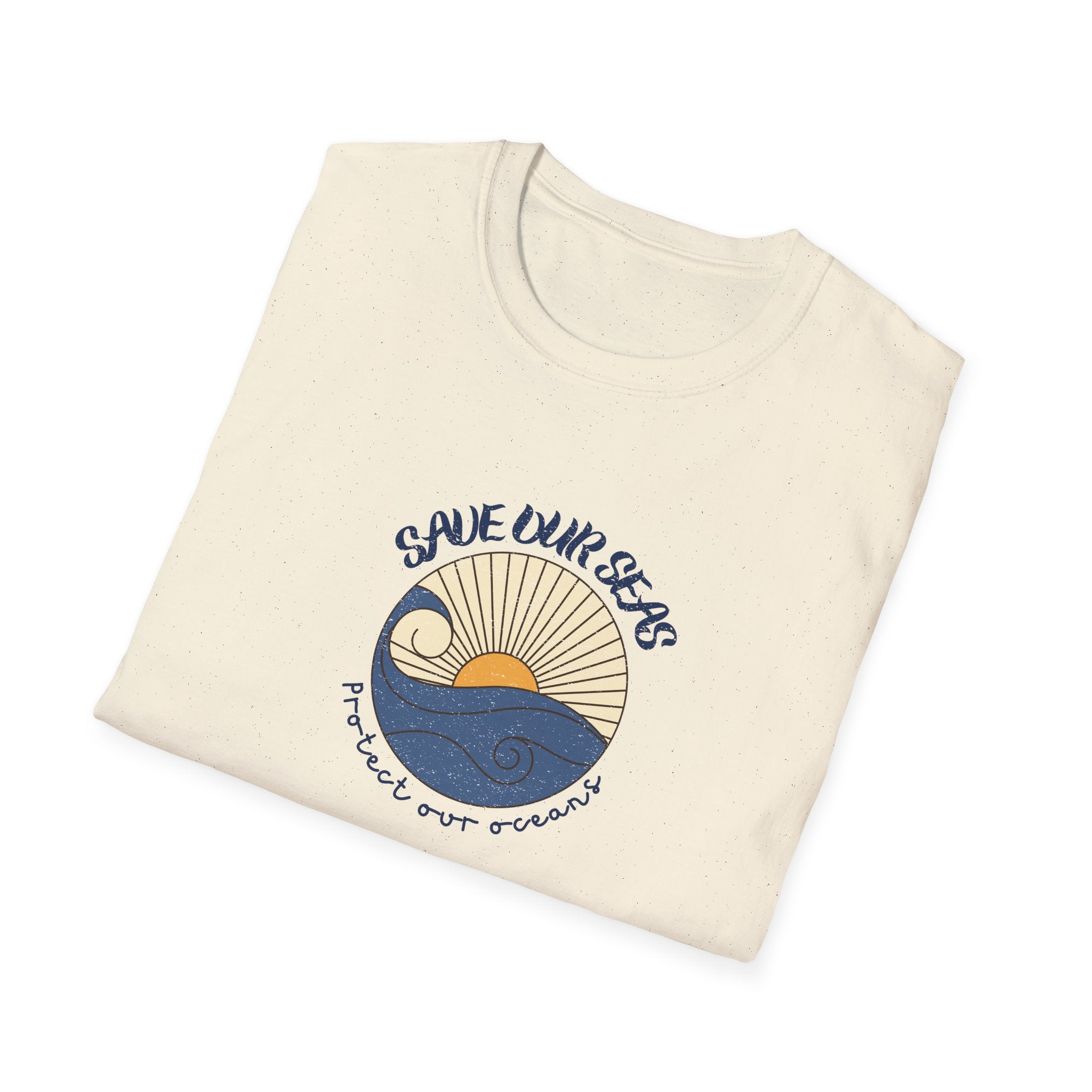 Save Our Seas T-Shirt | Retro Wave Ocean Conservation Tee UK - AlleyCrafters