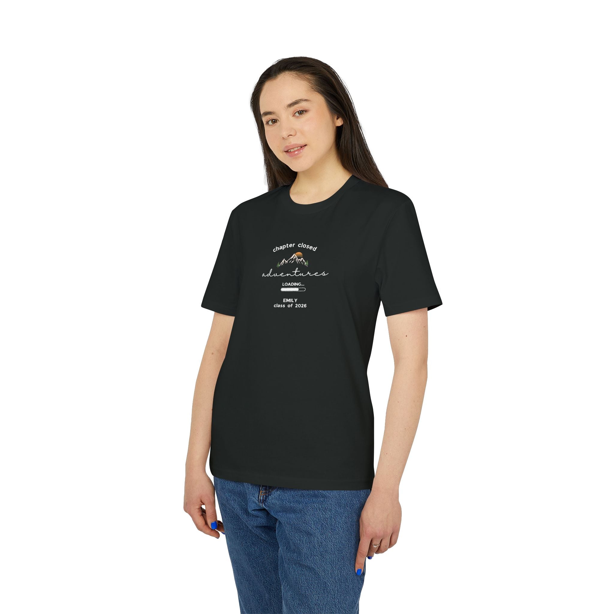Personalised Graduation T-Shirt | 'Chapter Closed, Adventures Loading' Custom Name Tee