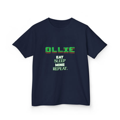 Kids Minecraft Inspired Tee - 'Eat Sleep Mine Repeat'