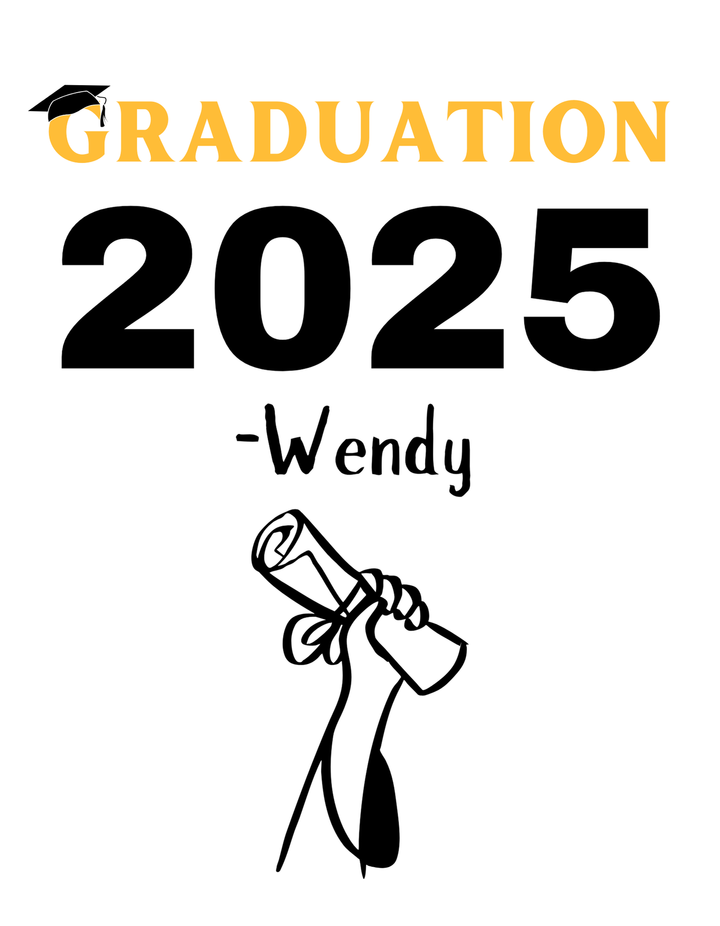 Graduation 2025 T-Shirt | Personalised Name Cap & Gown Grad Tee Gift