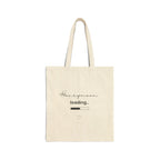 Natural canvas tote bag with "Honeymoon loading..." text and heart icon