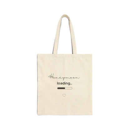 Honeymoon Loading.. Canvas Tote Bag — Bride-to-Be & Newlywed Gift