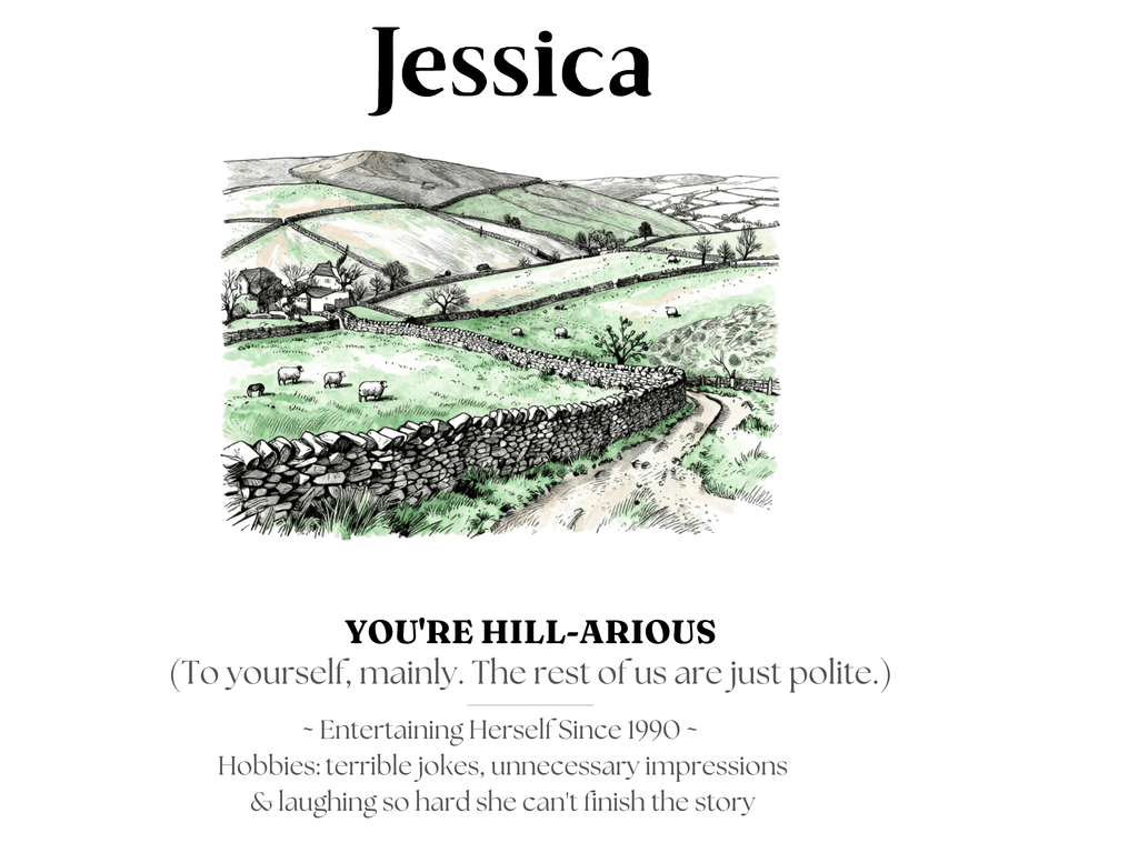 Personalised Framed Canvas Print — Funny Hill-Arrious Poem Art - AlleyCrafters