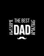 Black heavy cotton T-shirt with large “Best Dad” typography and mustache graphic.