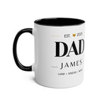 Personalised Dad Coffee Mug – Two-Tone 11oz | Est. Year & Children's Names