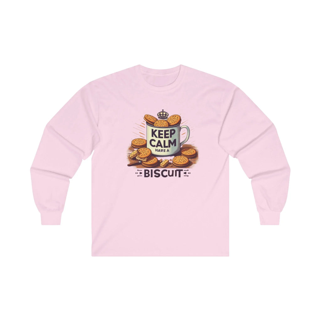 Long Sleeve Tee - Keep Calm Have a Biscuit Design - Alley Crafters