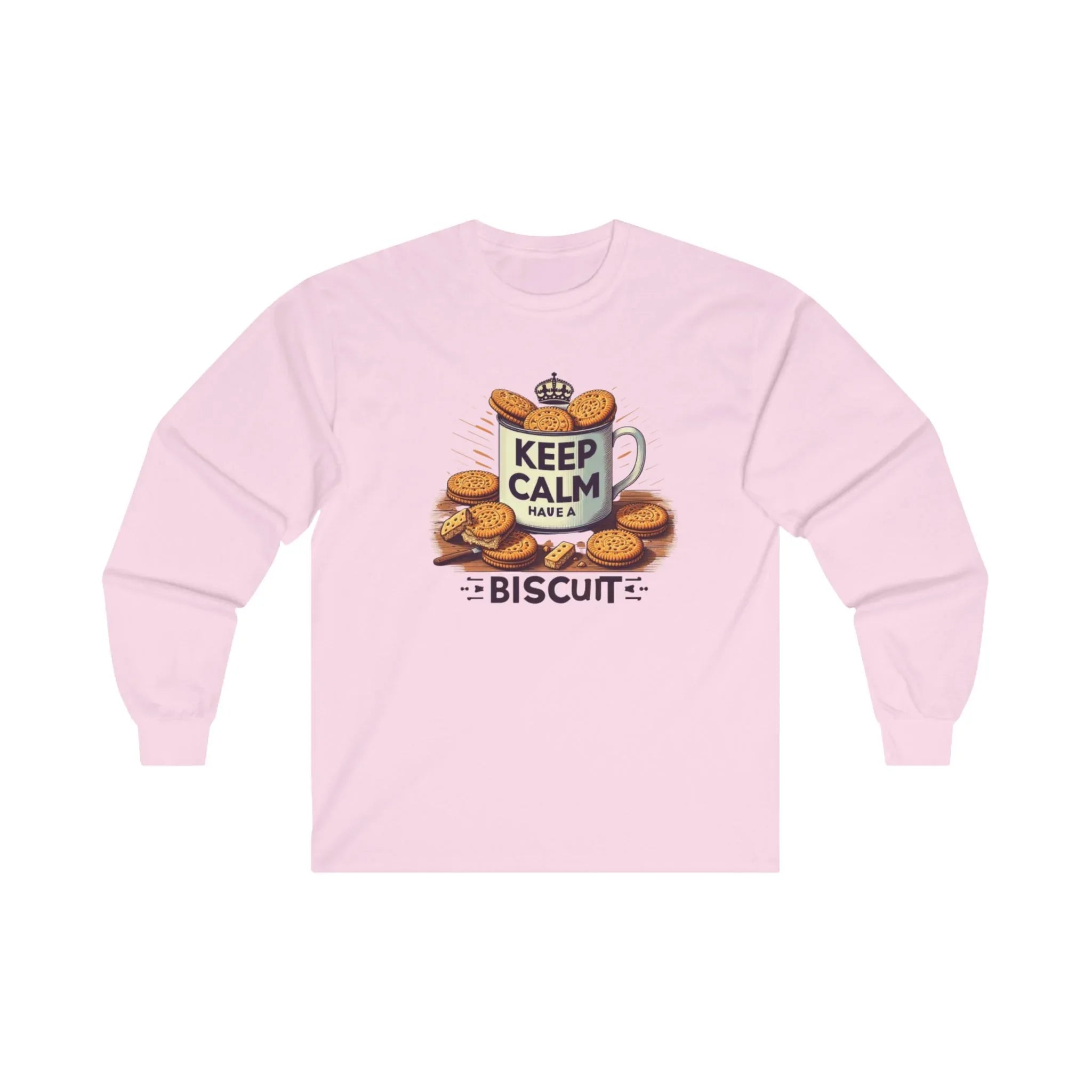 Long Sleeve Tee - Keep Calm Have a Biscuit Design - Alley Crafters