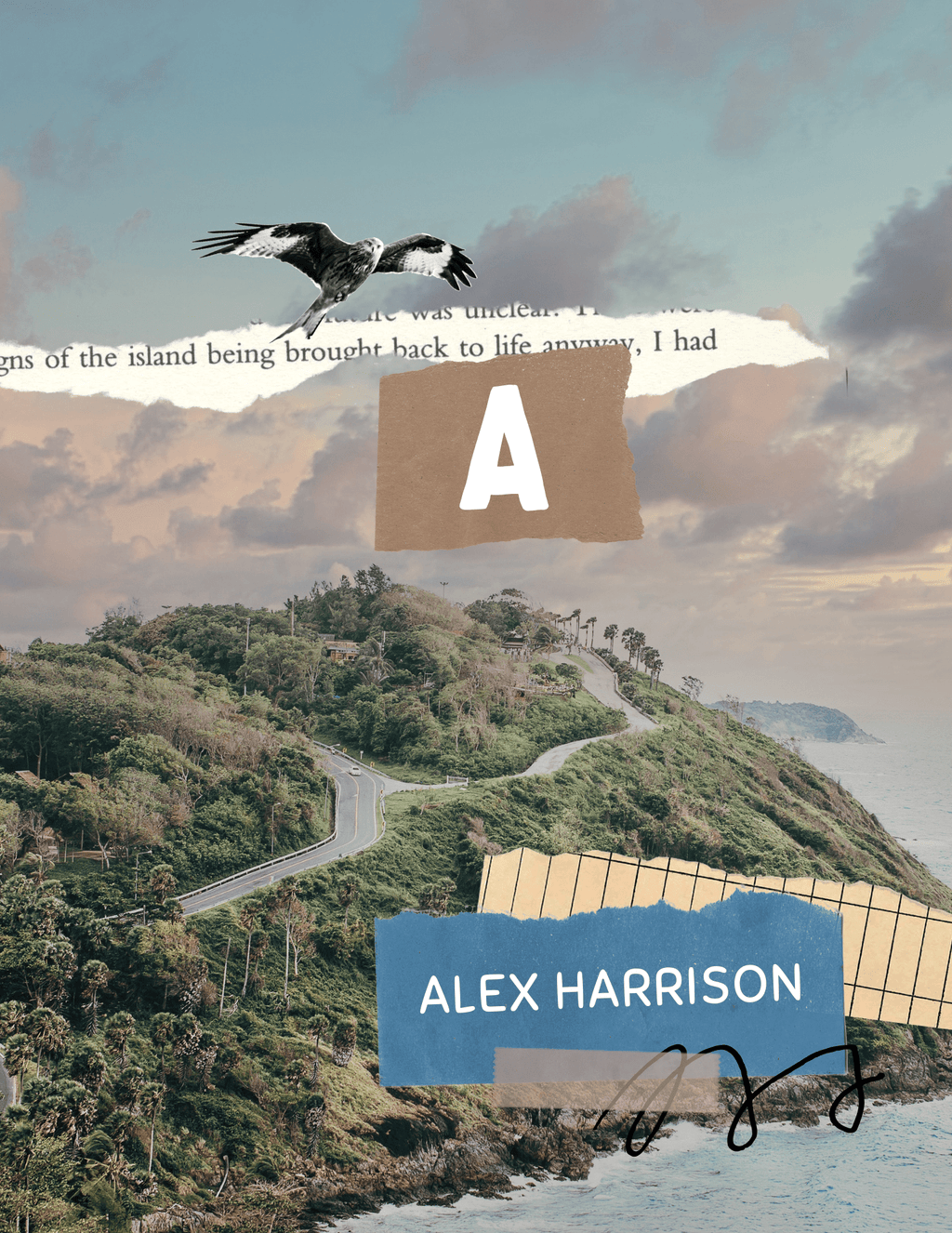 A5 wirobound notebook cover with monogram A and name Alex Harrison