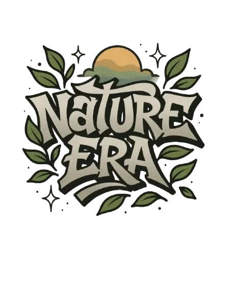 Hoodie logo graphic reading Nature Era with leaf accents