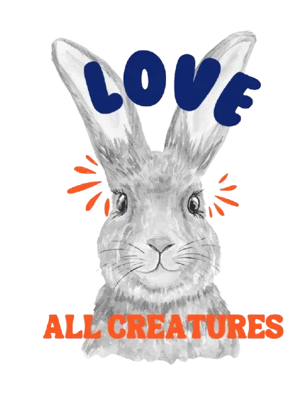 Love All Creatures Sweatshirt - Cute Bunny Animal Rights Crewneck - Alley Crafters