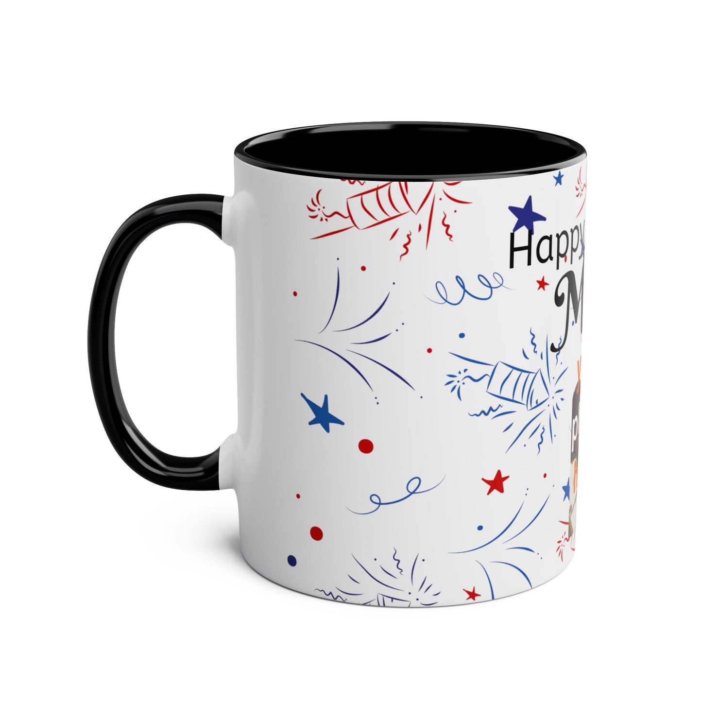 Happy birthday personalised photo and name Two-Tone Coffee Mugs, 11oz