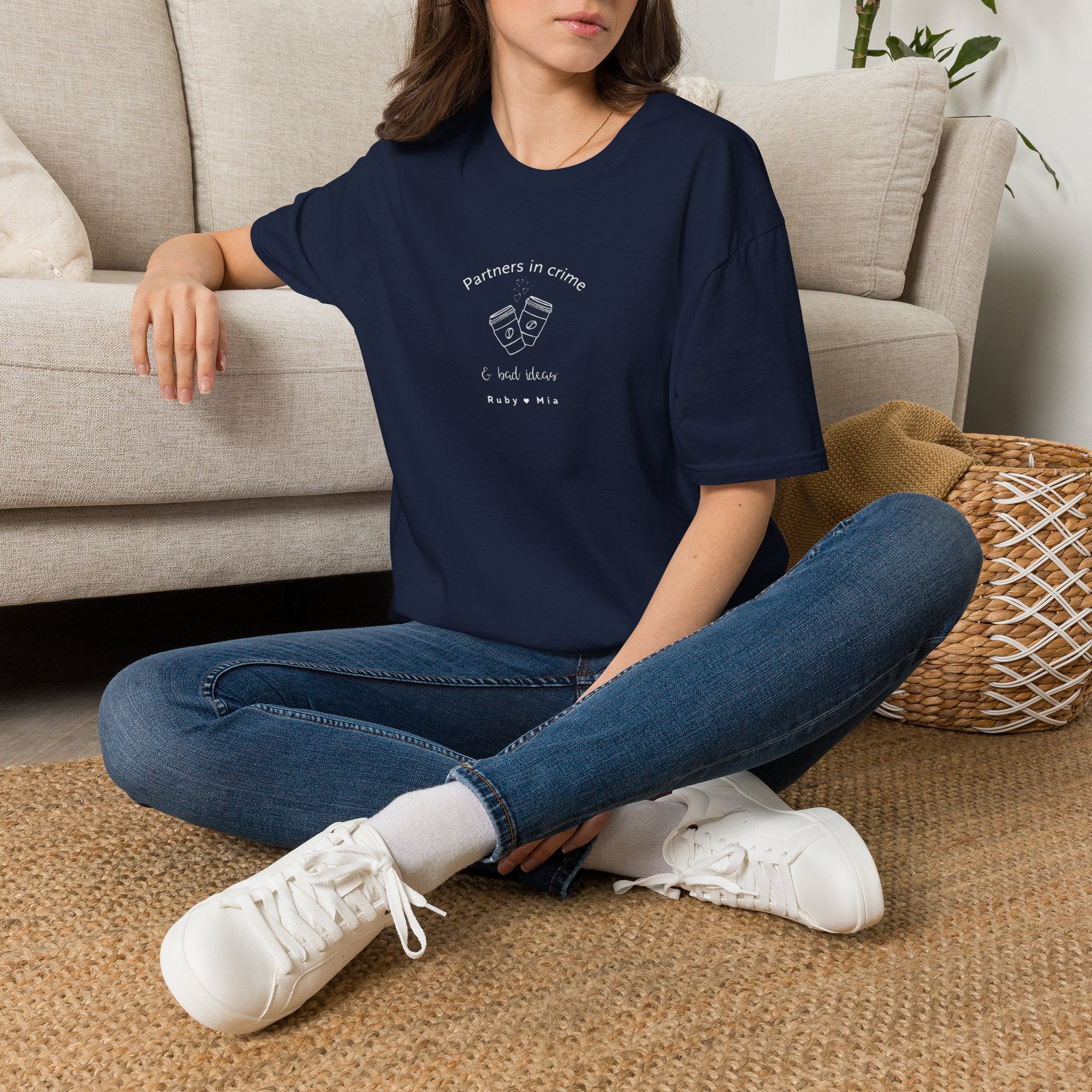 T-Shirt — "Partners in Crime & Bad Ideas" Coffee Friends Tee