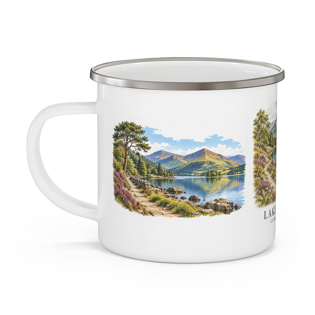 Personalised Lake District Enamel Camping Mug, 12oz