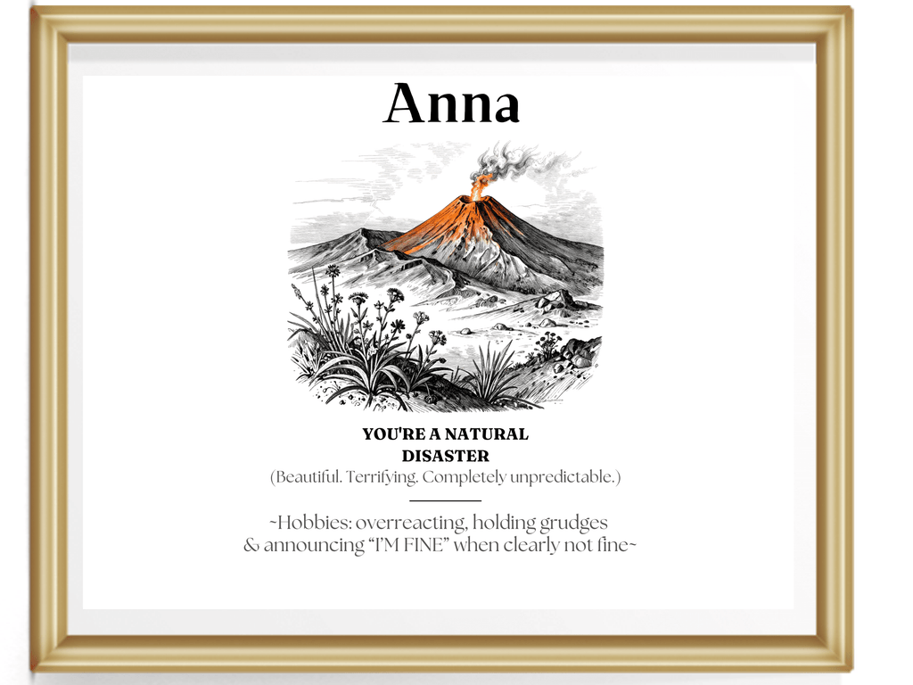 Personalised Matte Canvas Print — Funny Name Definition Framed Wall Art - AlleyCrafters