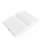 White journal pages with a blank open spread