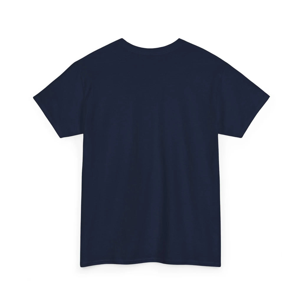 Unisex heavy cotton tee, dark blue crew neck