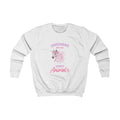 Kids white sweatshirt, centered unicorn and "Spirit Animals" logo graphic