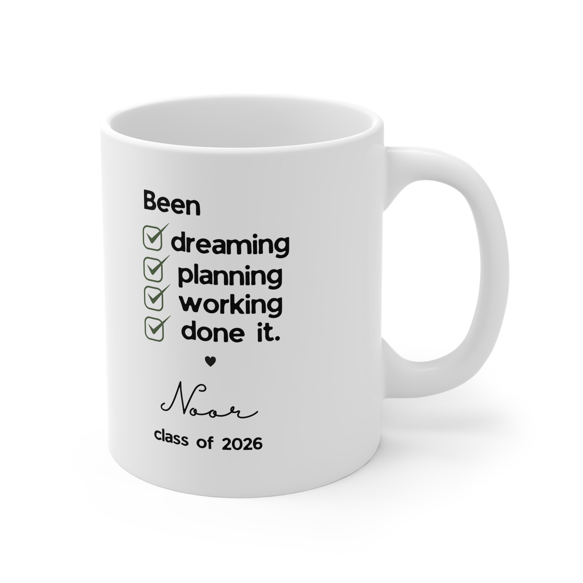 Personalised Graduation Checklist Mug — Class of 2026