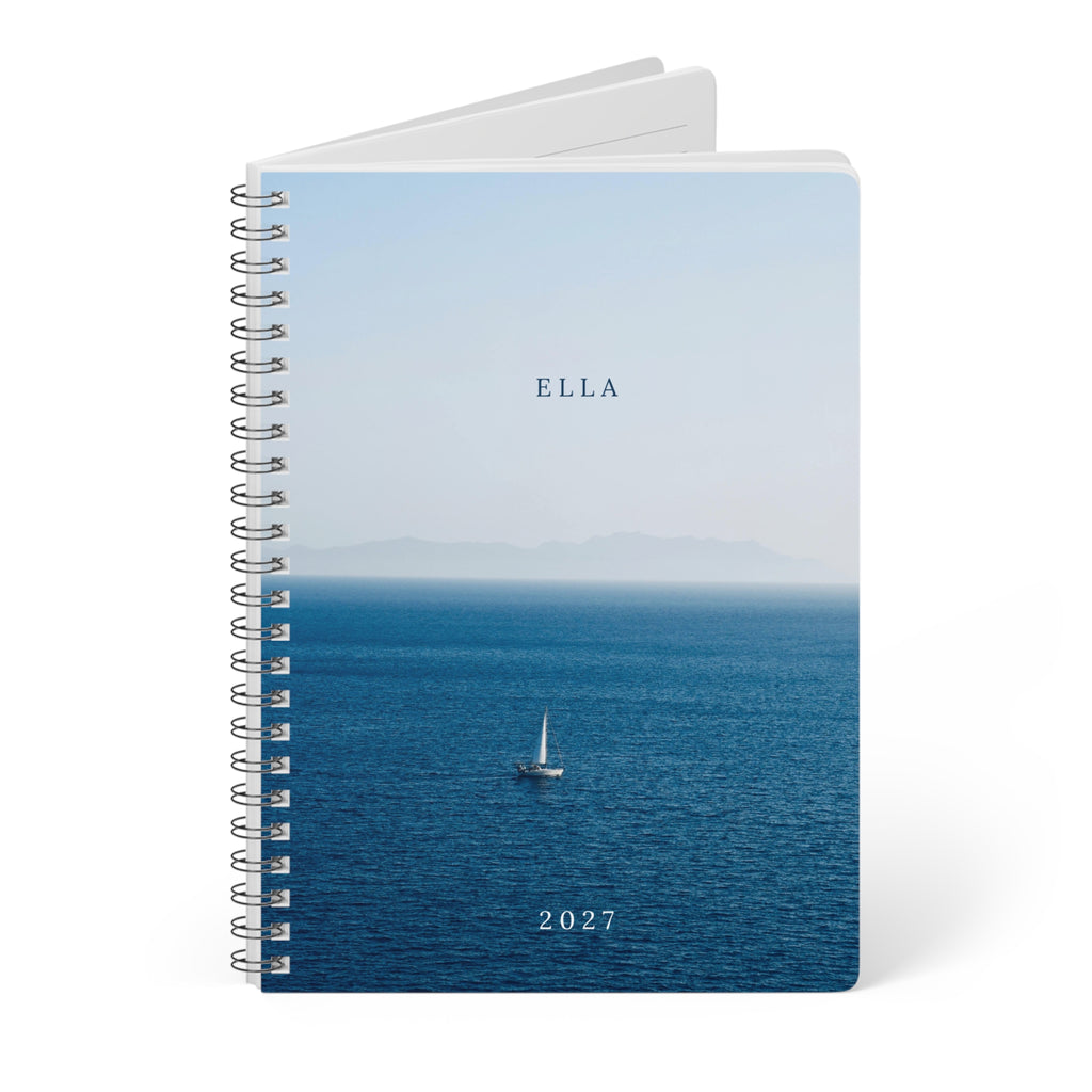 Calm Sea Personalised A5 Notebook — with Name & Year