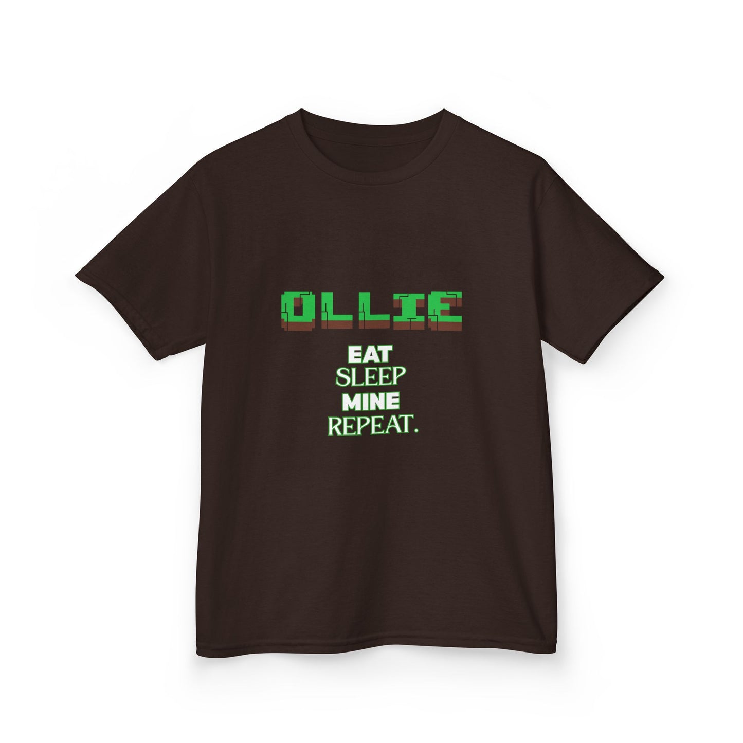 Kids Minecraft Inspired Tee - 'Eat Sleep Mine Repeat'
