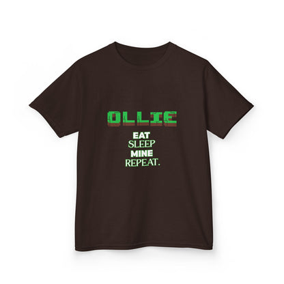 Kids Minecraft Inspired Tee - 'Eat Sleep Mine Repeat'