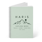 Personalised Explore More Mountain A5 Wirobound Notebook — Nature Adventure Journal
