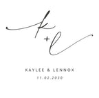 Mug design with monogram k + l, KAYLEE & LENNOX, date 11.02.2030.